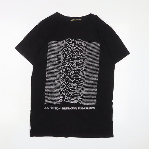 Fanpac london Womens Black Cotton Basic T-Shirt Size S Crew Neck