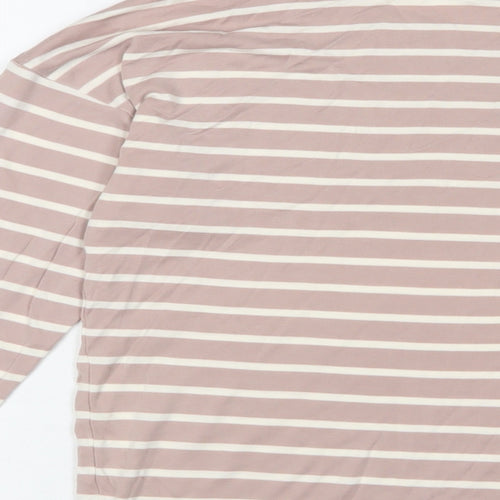 Henri Lloyd Womens Pink Striped Lyocell Basic T-Shirt Size M Boat Neck - Logo, Embroidered