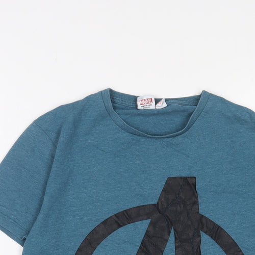Marvel Mens Blue Cotton T-Shirt Size M Crew Neck - Advangers