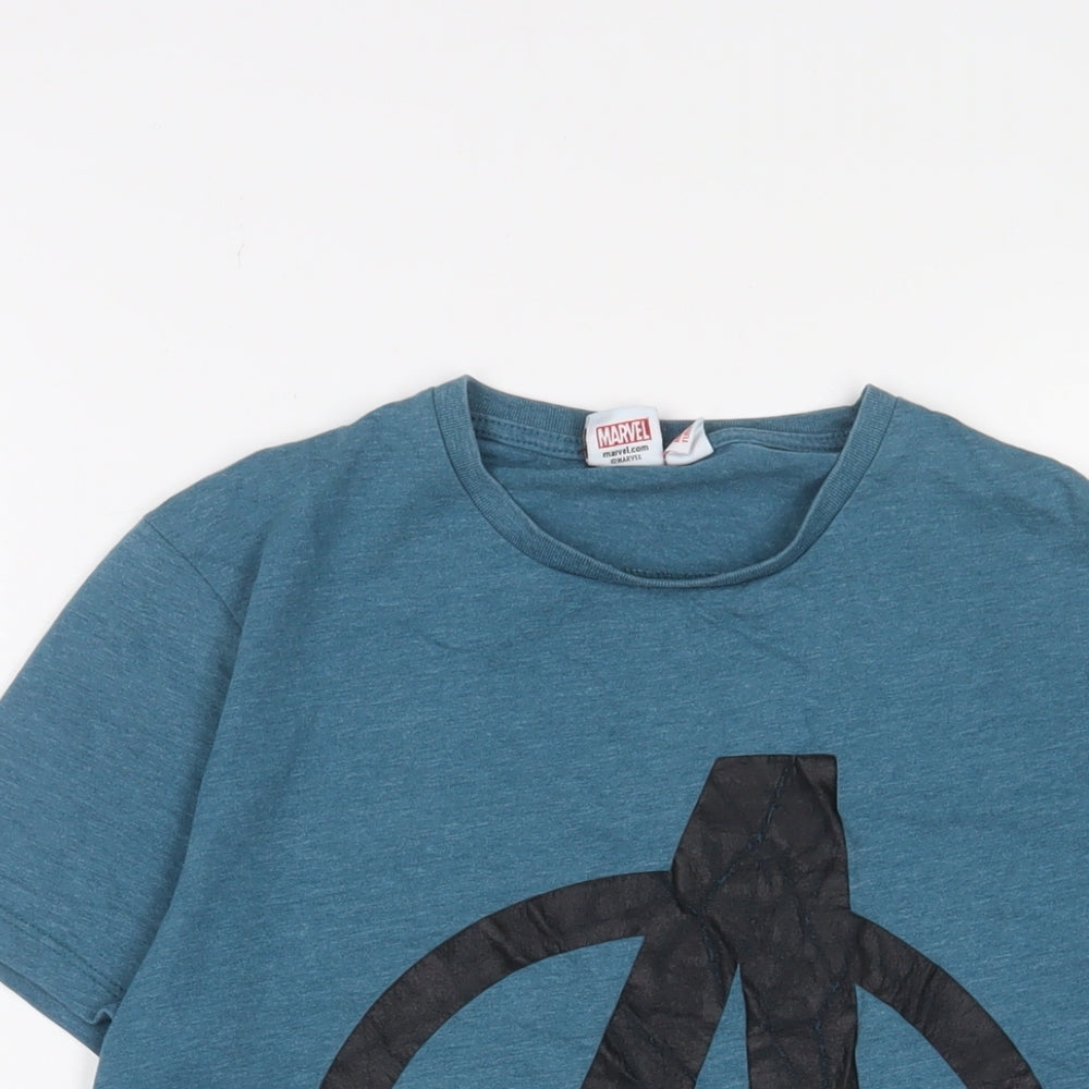 Marvel Mens Blue Cotton T-Shirt Size M Crew Neck - Advangers