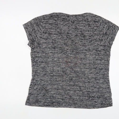 Phillip Plein Womens Grey Cotton Basic T-Shirt Size 2XL Crew Neck - Studded