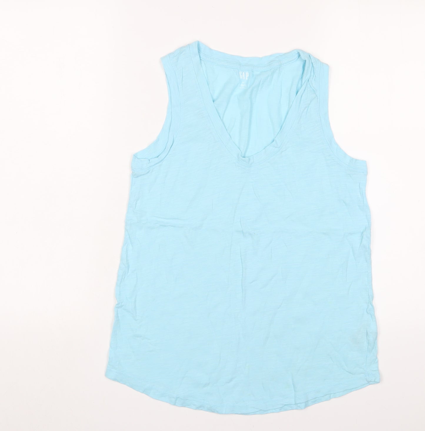 Gap Womens Blue Cotton Basic T-Shirt Size S V-Neck