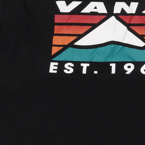 VANS Mens Black Cotton T-Shirt Size XL Crew Neck - Logo