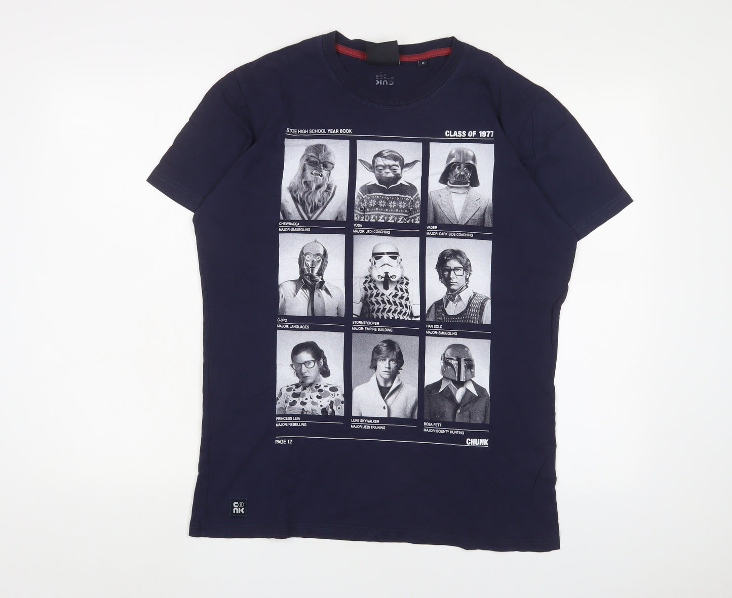 CNK Mens Blue Cotton T-Shirt Size M Crew Neck