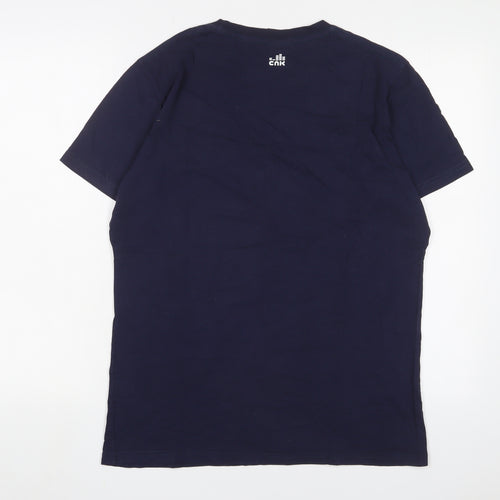 CNK Mens Blue Cotton T-Shirt Size M Crew Neck