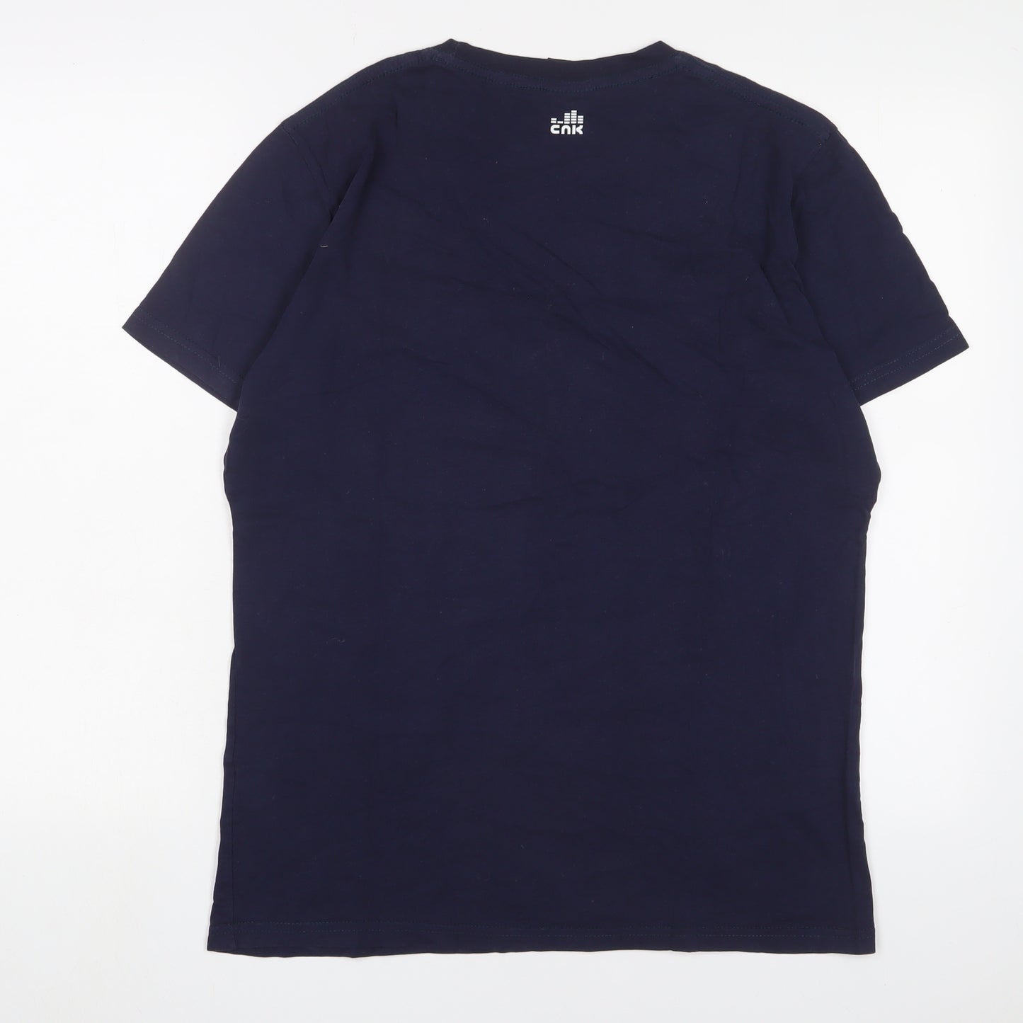 CNK Mens Blue Cotton T-Shirt Size M Crew Neck