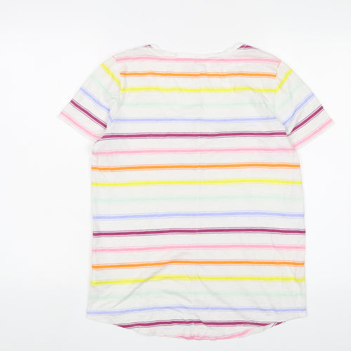 Gap Womens Multicoloured Striped Cotton Basic T-Shirt Size M V-Neck