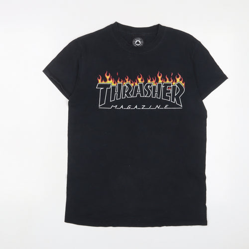 Thrasher Mens Black Cotton T-Shirt Size S Crew Neck