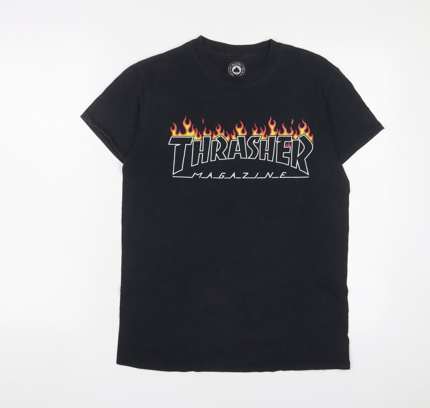 Thrasher Mens Black Cotton T-Shirt Size S Crew Neck