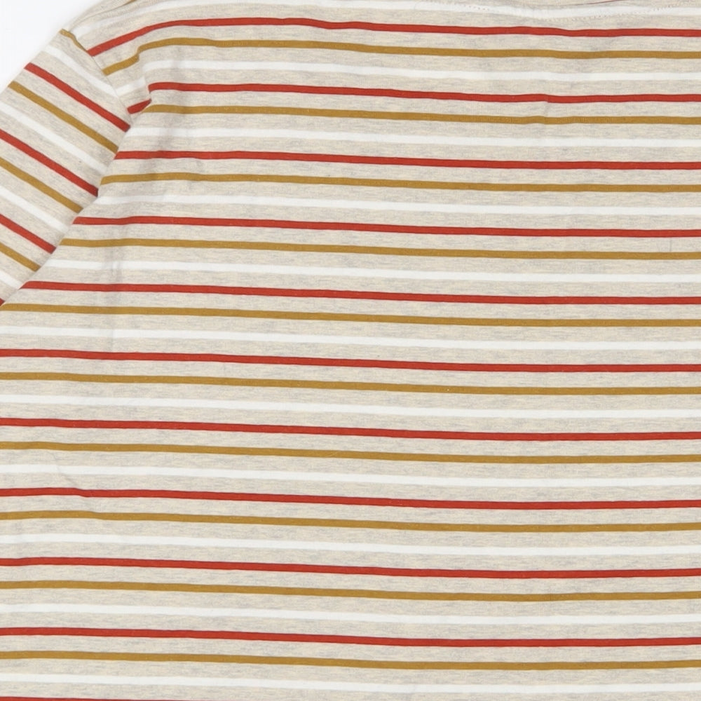 EWM Womens Multicoloured Striped Cotton Basic T-Shirt Size 18 Boat Neck