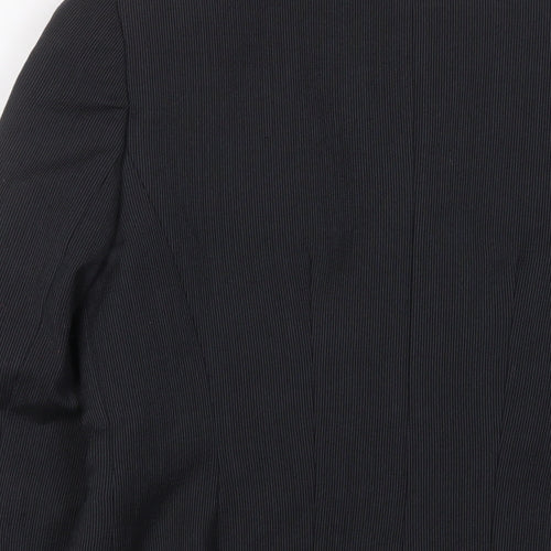 Planet Womens Grey Striped Jacket Blazer Size 14 Button