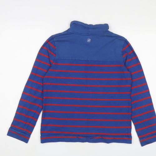 Equestrian Womens Blue Striped Cotton Pullover Sweatshirt Size 10 Pullover