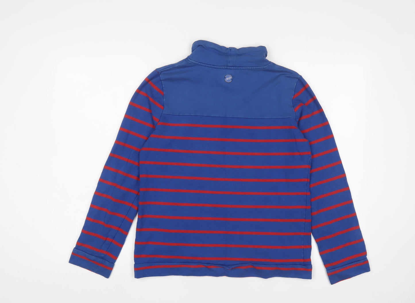 Equestrian Womens Blue Striped Cotton Pullover Sweatshirt Size 10 Pullover