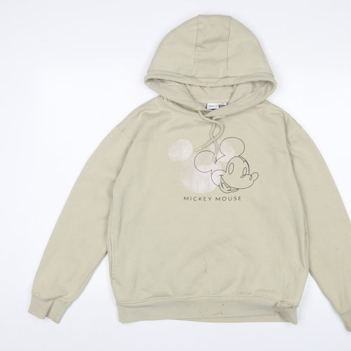 Disney Womens Beige Cotton Pullover Hoodie Size S Pullover - Mickey Mouse