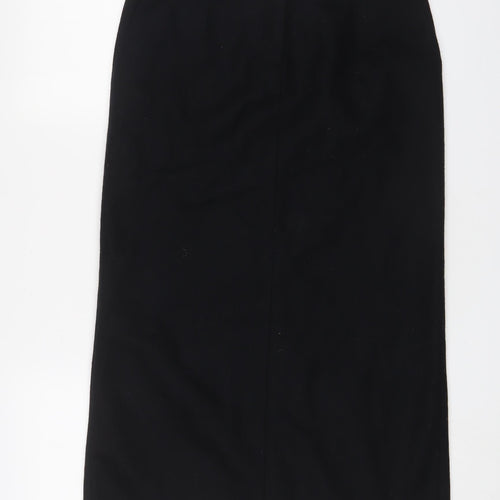 David Hollis Womens Black Wool A-Line Skirt Size 6 Zip