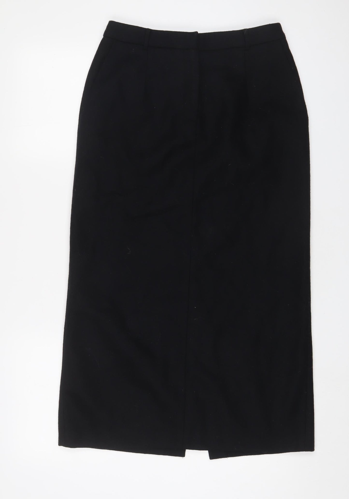 David Hollis Womens Black Wool A-Line Skirt Size 6 Zip