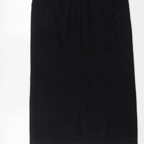 David Hollis Womens Black Wool A-Line Skirt Size 6 Zip