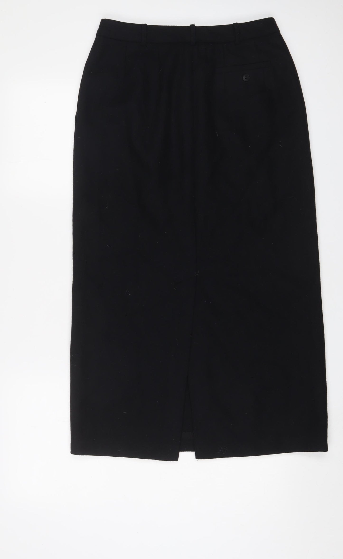 David Hollis Womens Black Wool A-Line Skirt Size 6 Zip