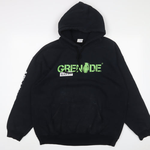 Black Ops Mens Black Cotton Pullover Hoodie Size XL - Grenade