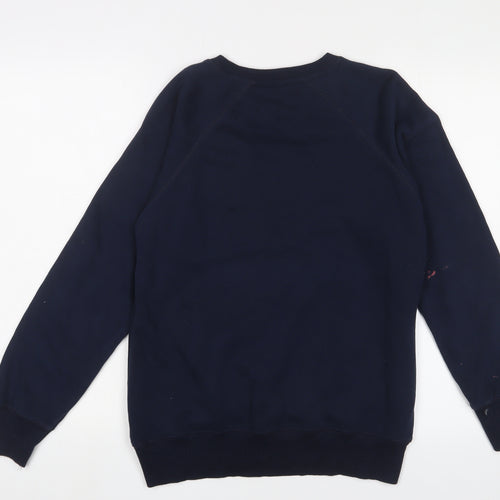 Tommy Hilfiger Womens Blue Cotton Pullover Sweatshirt Size M Pullover - Logo, Embroidered