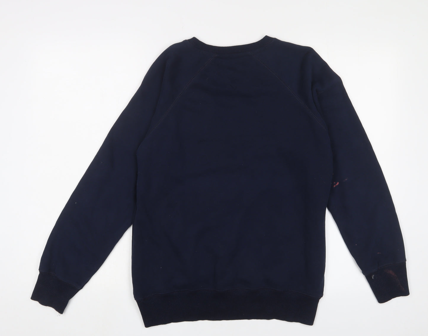 Tommy Hilfiger Womens Blue Cotton Pullover Sweatshirt Size M Pullover - Logo, Embroidered