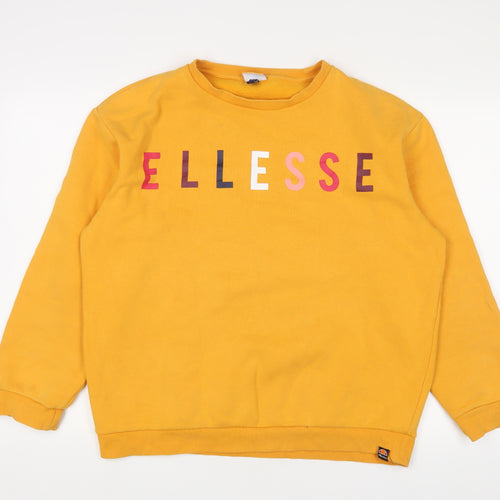 ellesse Mens Yellow Cotton Pullover Sweatshirt Size M - Logo