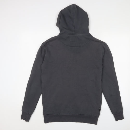 11 degrees Mens Grey Cotton Pullover Hoodie Size S - Logo