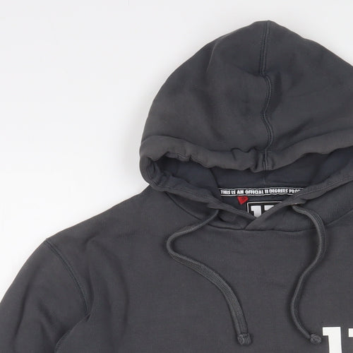 11 degrees Mens Grey Cotton Pullover Hoodie Size S - Logo