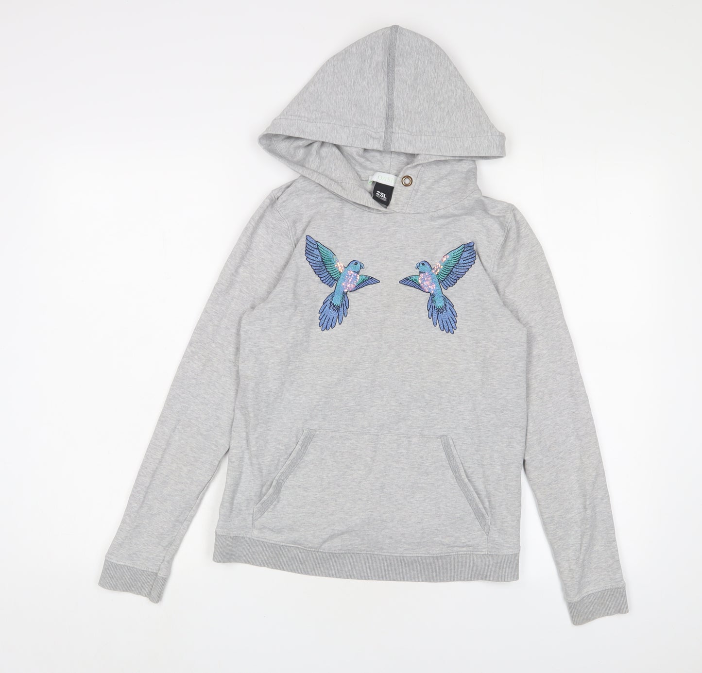 Oasis Womens Grey Cotton Pullover Hoodie Size XS Pullover - ZSL Let's work for wildlife