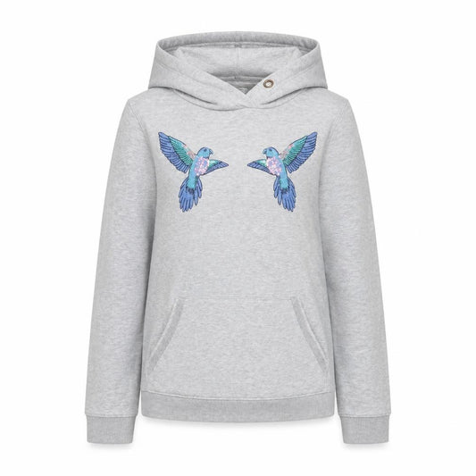 Front view of Oasis women’s grey cotton pullover hoodie, size XS, pullover - zsl let's work for wildlife