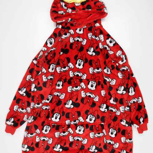Mickey Mouse Girls Red Geometric Polyester Top Gown Size 7 Years Pullover - 7-13 Years