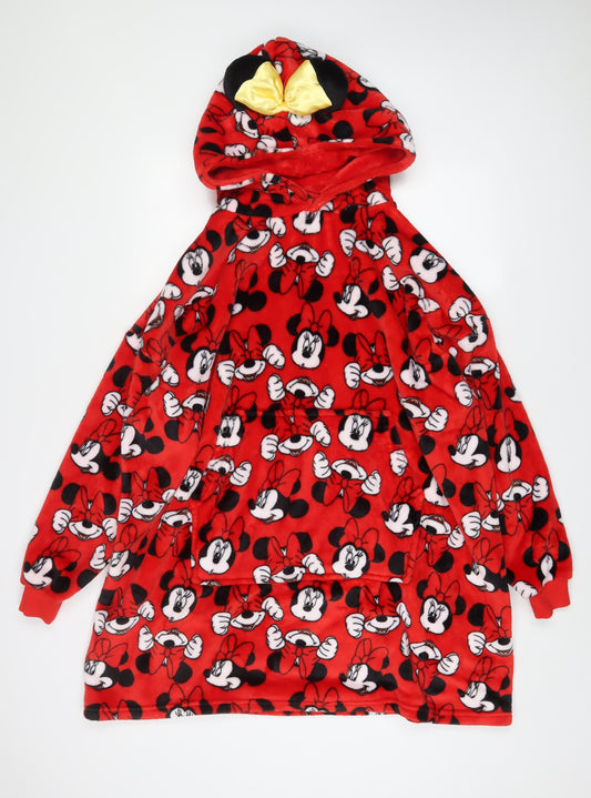Mickey Mouse Girls Red Geometric Polyester Top Gown Size 7 Years Pullover - 7-13 Years