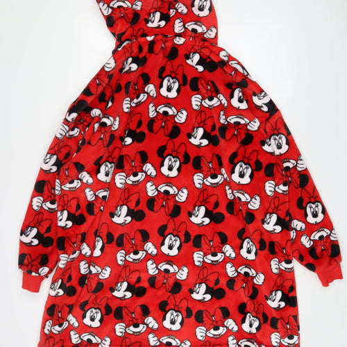 Mickey Mouse Girls Red Geometric Polyester Top Gown Size 7 Years Pullover - 7-13 Years
