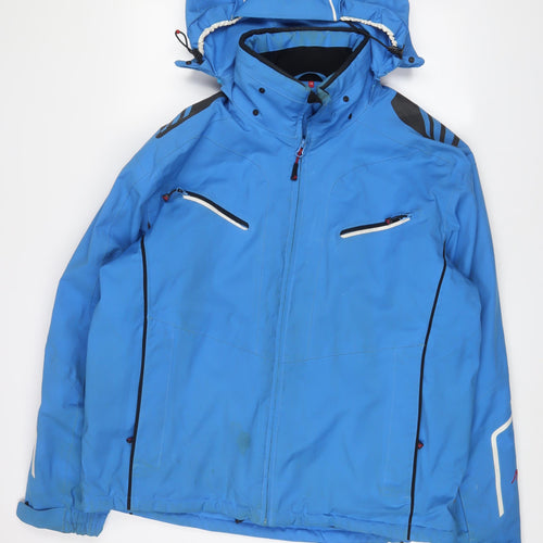 Maier Mens Blue Rain Coat Coat Size XL Zip - Logo, Ski Jacket