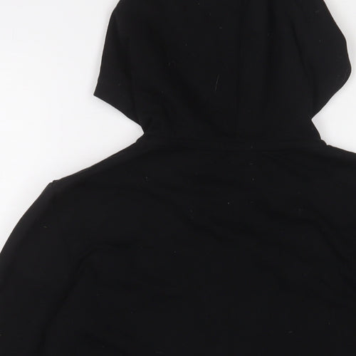 Gap Girls Black Cotton Full Zip Hoodie Size 14-15 Years Zip - Logo, Embroidered