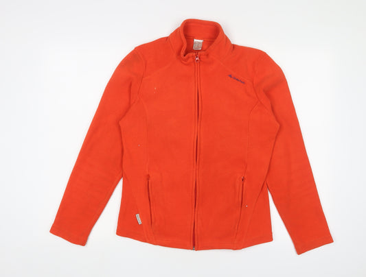 DECATHLON Womens Orange Jacket Size M Zip - Logo, Embroidered