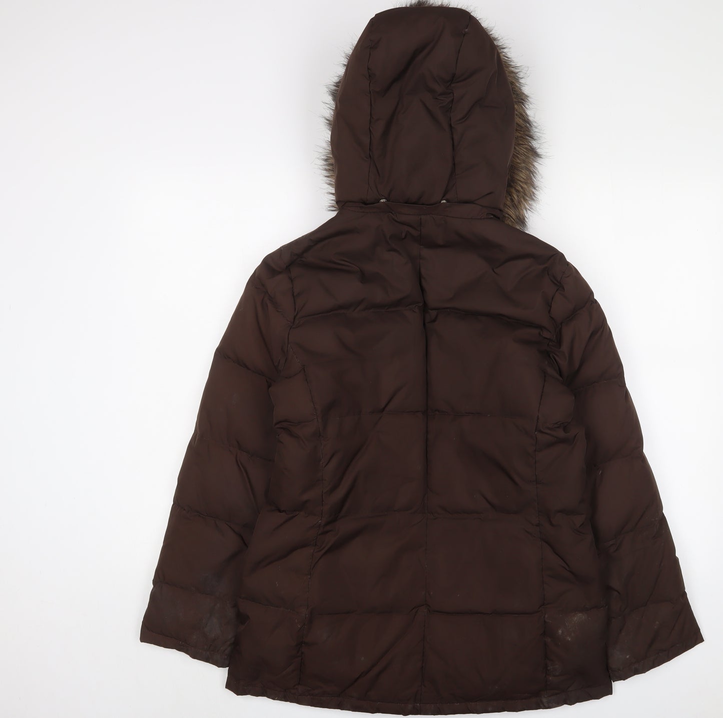 Gap Womens Brown Quilted Coat Size M Zip - Zip Pockets