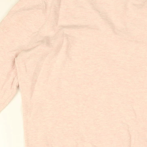 Tommy Hilfiger Womens Pink V-Neck Cotton Pullover Jumper Size S