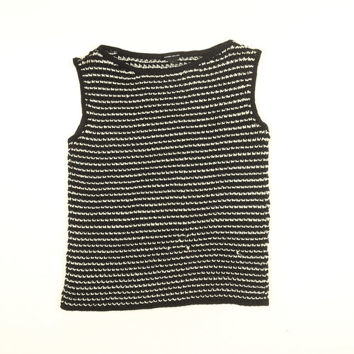 Karen Millen Womens Black Round Neck Geometric Viscose Pullover Jumper Size S