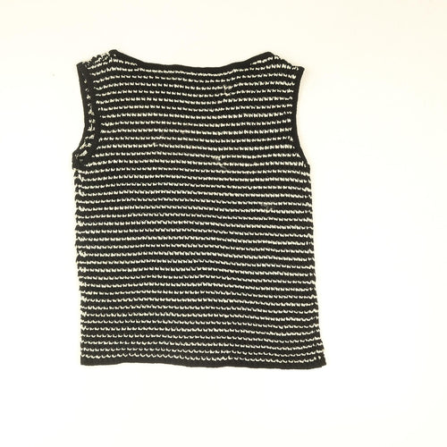 Karen Millen Womens Black Round Neck Geometric Viscose Pullover Jumper Size S