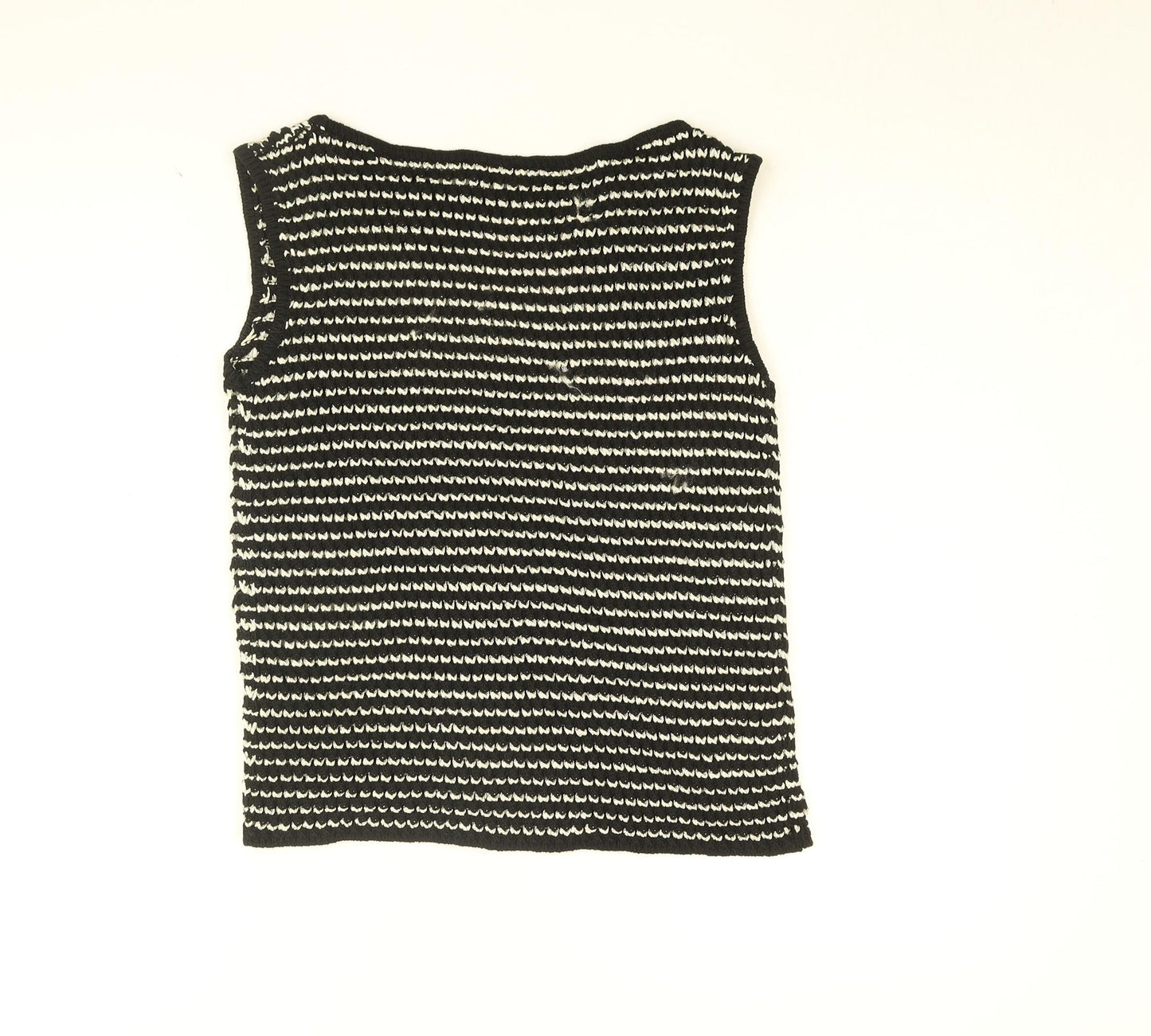 Karen Millen Womens Black Round Neck Geometric Viscose Pullover Jumper Size S