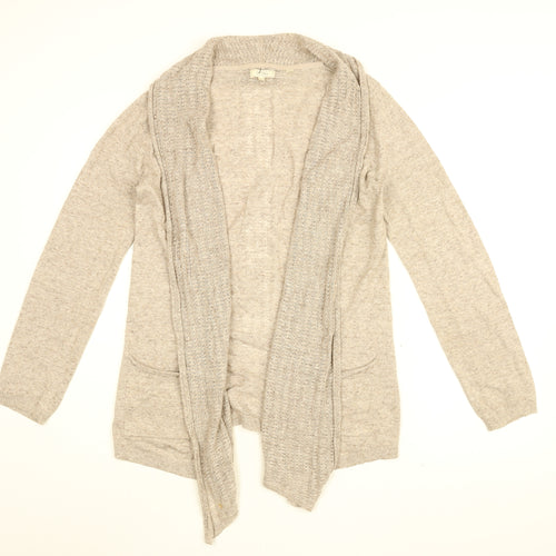 Fat Face Womens Beige V-Neck Cotton Cardigan Jumper Size 12