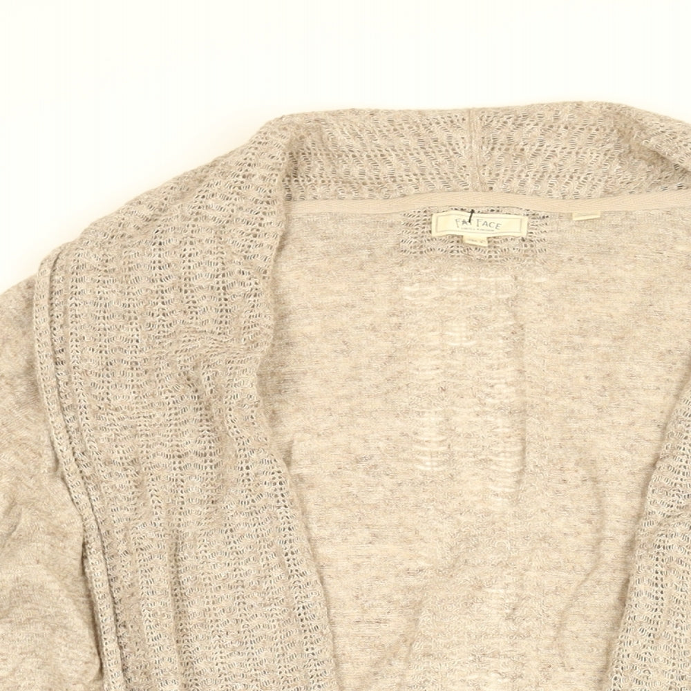 Fat Face Womens Beige V-Neck Cotton Cardigan Jumper Size 12