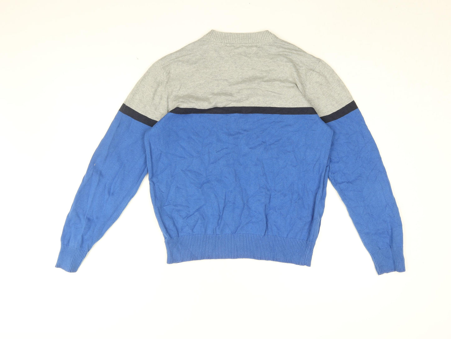 Tommy Hilfiger Boys Blue Round Neck Cotton Pullover Jumper Size 12-13 Years Pullover - 12-14 Years