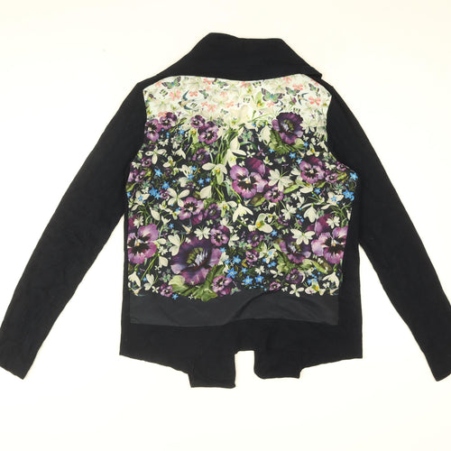Ted Baker Womens Blue V-Neck Floral Viscose Cardigan Jumper Size 10