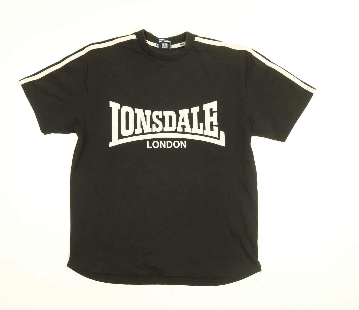 Lonsdale Mens Black Cotton T-Shirt Size S Round Neck - Lonsdale London