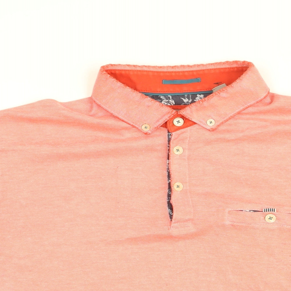 Ted Baker Mens Red Modal Polo Size L Collared Button