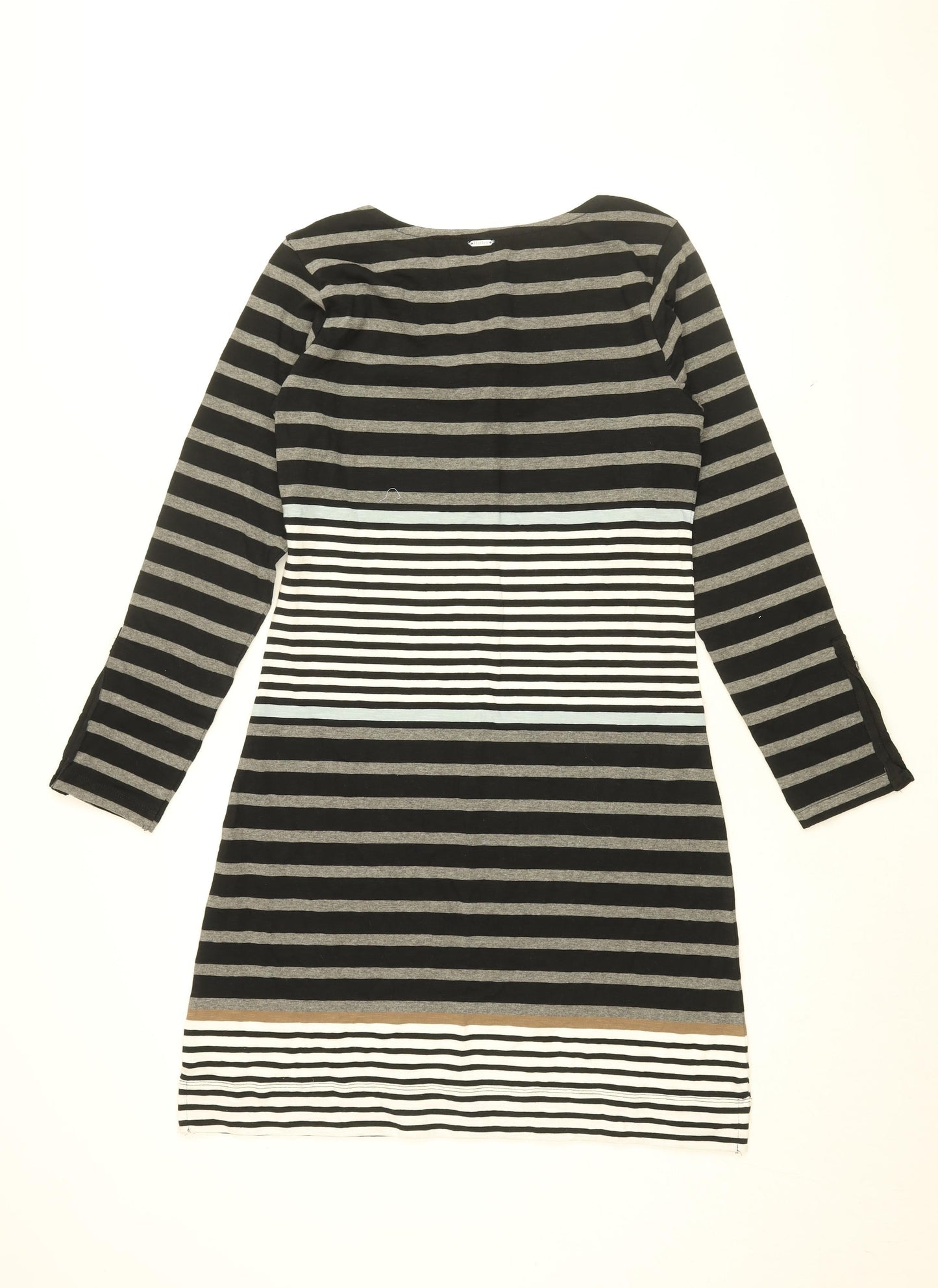 Hatley Womens Black Striped Cotton Shift Size XS Boat Neck Pullover