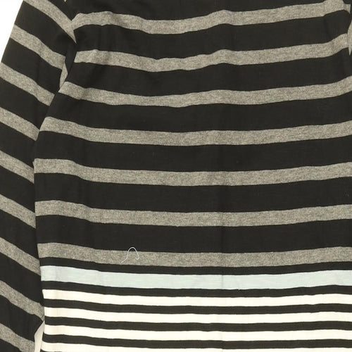 Hatley Womens Black Striped Cotton Shift Size XS Boat Neck Pullover