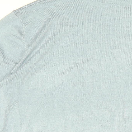 ONLY & SONS Mens Blue High Neck Viscose Pullover Jumper Size 2XL Long Sleeve